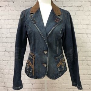Anthro LEVEL 99 Fitted Western Denim Jacket